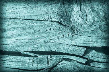 Eski yıpranmış kırık çürük ahşap lekeli mavi Vignette Grunge doku dokuma