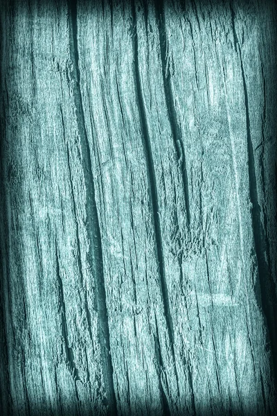 Velho entalhado rachado madeira podre manchado ciano vinheta Grunge textura — Fotografia de Stock