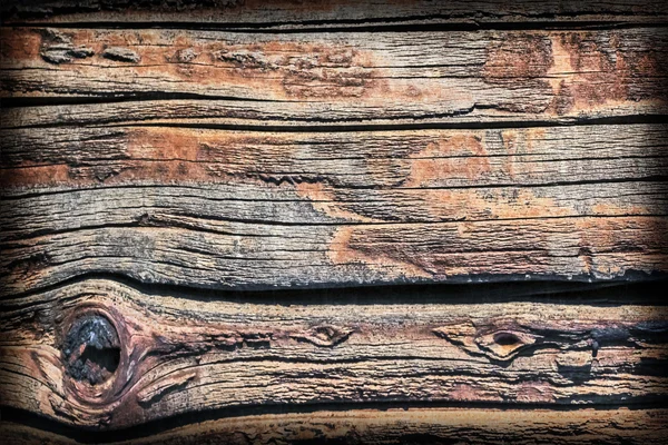 Old Square Timber Bollard Weathered Rotten Cracked Bituminous Vignette Grunge Surface Texture — Stock Photo, Image