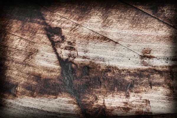 Antiguo cuadrado madera bolardo resistido podrido agrietado bituminoso viñeta grunge textura superficial — Foto de Stock