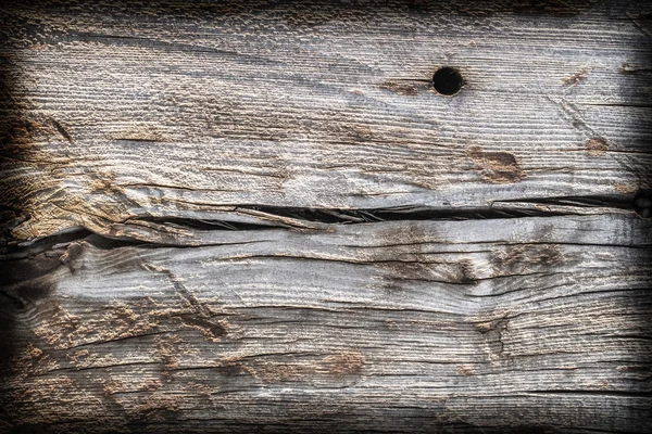 Old Square Timber Bollard Weathered Rotten Cracked Bituminous Vignette Grunge Surface Texture — Stock Photo, Image