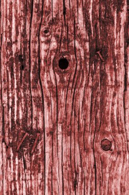 Eski çürümüş kırık tahta yüzey doku kırmızı lekeli yıpranmış