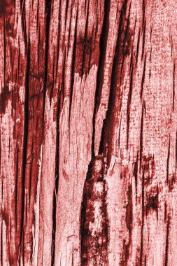 Eski çürümüş kırık tahta yüzey doku kırmızı lekeli yıpranmış