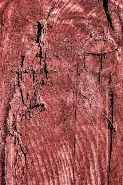 Oude verweerde rotte gebarsten hout gekleurd rood Grunge oppervlaktetextuur — Stockfoto