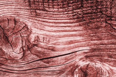 Eski çürümüş kırık tahta yüzey doku kırmızı lekeli yıpranmış