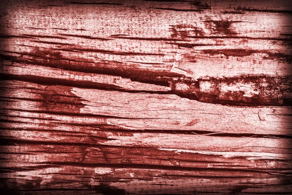 Old Weathered Rotten Cracked Wood Stained Red Vignette Grunge Surface Texture — Stock Photo, Image