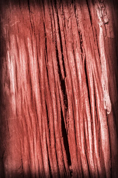 Alte verwitterte morsche rissige Holz gebeizt rot Vignette Grunge Oberflächenstruktur — Stockfoto