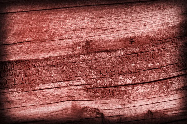 Old Weathered Rotten Cracked Wood Stained Red Vignette Grunge Surface Texture — Stock Photo, Image