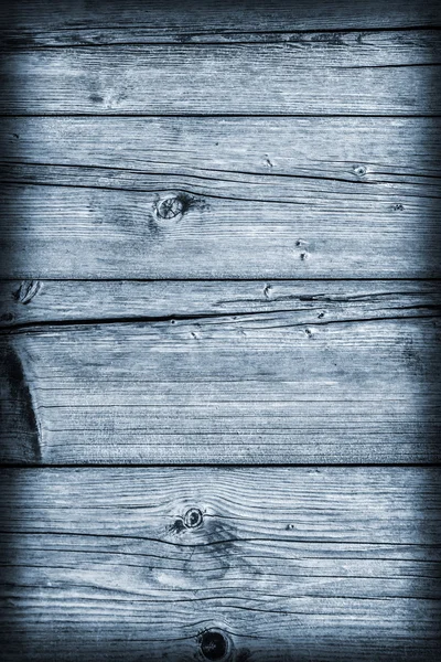 Old Weathered Cracked Floorboard Planking Stained Blue Vignette Grunge Texture — Stock Photo, Image