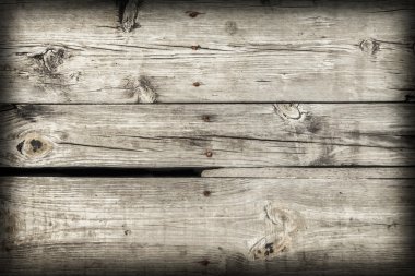 Eski kırık çürük ahşap döşemeler Vignette Grunge doku yıpranmış