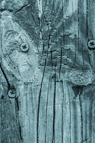 Alte verwitterte rissige Dielendielen gebeizte Cyan Grunge Textur — Stockfoto
