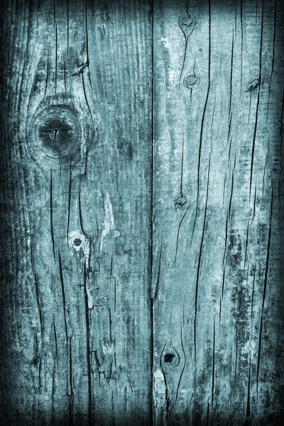 Régi, elöregedett, repedezett deszka festett cián matrica Grunge textúra — Stock Fotó