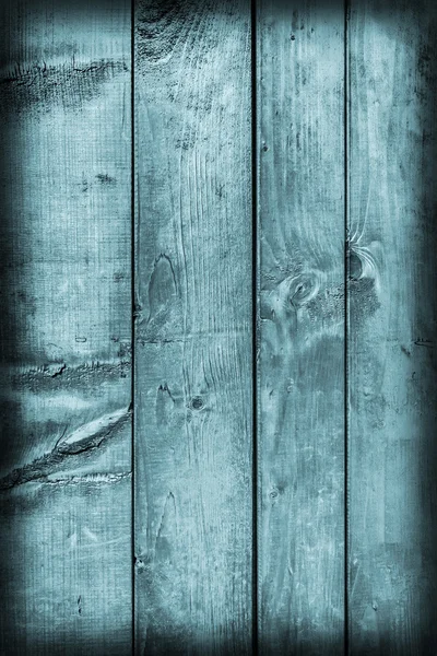 Old Weathered incrinato planking macchiato Cyan Vignette Grunge Texture — Foto Stock