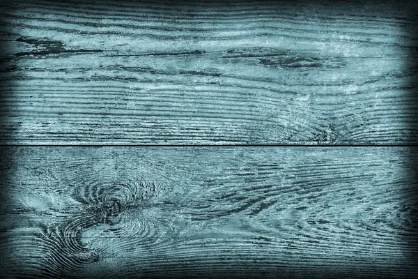 Staré omšelé popraskané prkna obarví azurová Vignette Grunge textury — Stock fotografie