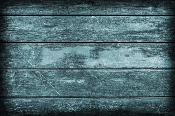 Old Weathered Cracked Planking Stained Cyan Vignette Grunge Texture — Stock Photo, Image