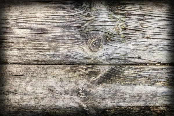Velho Weathered rachado podre tábuas de soalho de madeira vinheta Grunge textura — Fotografia de Stock