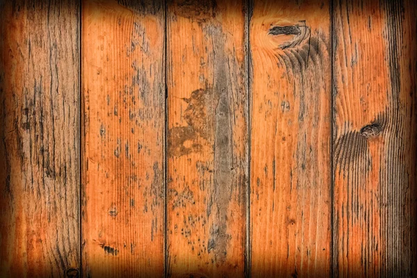 Old Weathered Varnished Pine Wood Floorboards, Vignette Grunge Texture Detail — Stock Photo, Image