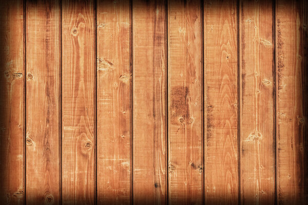 Old Weathered Varnished Pine Wood Floorboards, Vignette Grunge Texture Detail