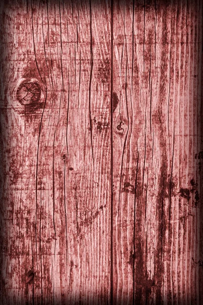 Stary wyblakły pęknięty deski podłogowej szalunki barwiony czerwonym winieta Grunge tekstury — Zdjęcie stockowe