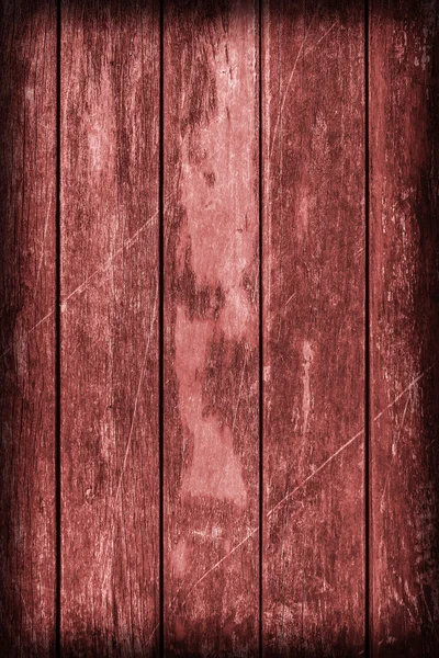 Old Weathered Cracked Floorboard Planking Stained Red Vignette Grunge Texture — Stock Photo, Image