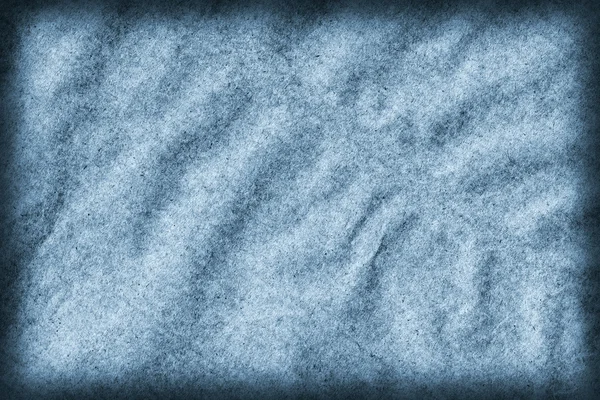 Recykling zmięty papier pakowy brązowy cętkowane barwiony niebieski winieta Grunge tekstury — Zdjęcie stockowe