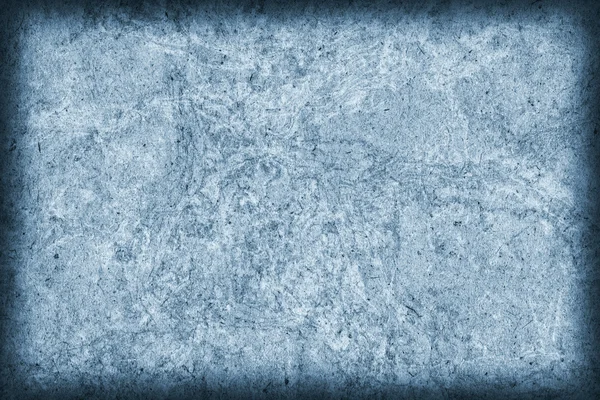 Recycle bruin kraftpapier verfrommeld gevlekt gekleurd poeder lichtblauw vignet Grunge textuur — Stockfoto
