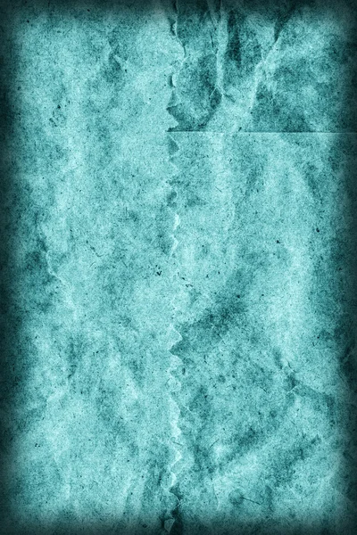 Переробка коричневого крафтового паперу вкритого плямистими вітражами Cyan Vignette Grunge текстури — стокове фото