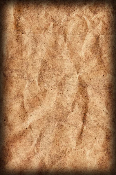Riciclare marrone Kraft carta screpolata screpolato Vignette Grunge Texture — Foto Stock