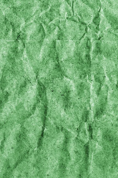 Reciclar papel kraft enrugado manchado manchado verde grunge textura — Fotografia de Stock