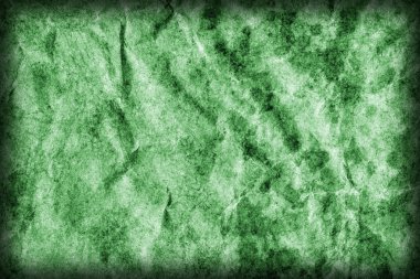 Geri dönüşüm Kraft kağıt buruşuk lekeli yeşil Vignette Grunge doku tasarlamak