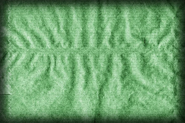 Reciclar papel kraft enrugado manchado manchado verde vinheta grunge textura — Fotografia de Stock