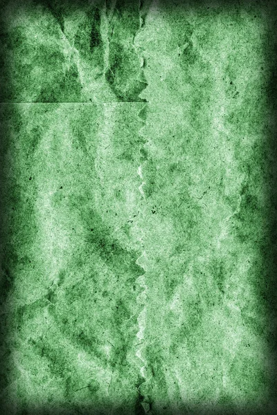 Recycler Papier kraft froissé moucheté Vignette verte Grunge Texture — Photo