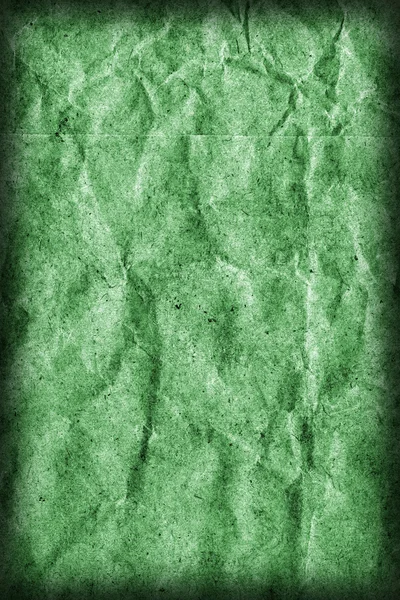 Recycler Papier kraft froissé moucheté Vignette verte Grunge Texture — Photo