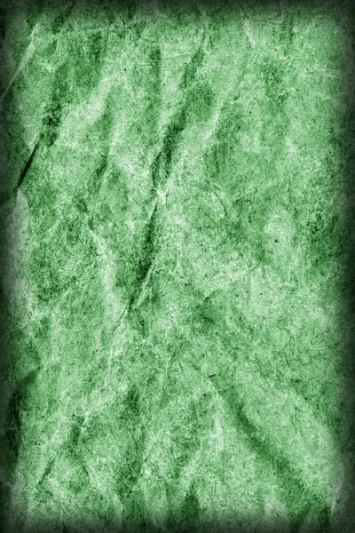 Reciclar papel kraft enrugado manchado manchado verde vinheta grunge textura — Fotografia de Stock