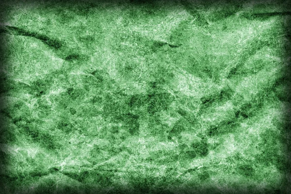 Reciclar papel kraft enrugado manchado manchado verde vinheta grunge textura — Fotografia de Stock