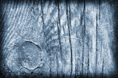Eski yıpranmış kırık çürük ahşap lekeli mavi Vignette Grunge doku dokuma