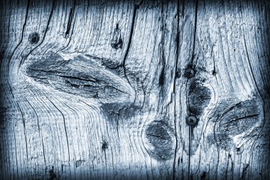 Eski yıpranmış kırık çürük ahşap lekeli mavi Vignette Grunge doku dokuma