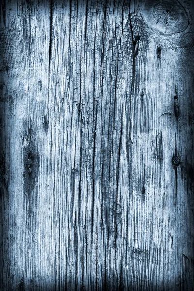 Old Knotted Weathered Cracked Rotten Wood Stained Blue Vignette Grunge Texture — Stock Photo, Image