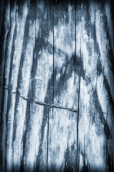 Stary wiązane wyblakły pęknięty zbutwiałe drewno barwione niebieskie winieta Grunge tekstury — Zdjęcie stockowe