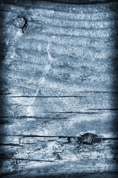 Staré vázané popraskané shnilé dřevo obarví modrou Vignette Grunge textury — Stock fotografie