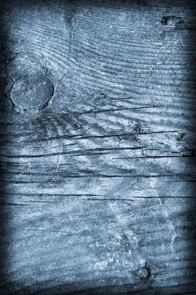 Stary wiązane wyblakły pęknięty zbutwiałe drewno barwione niebieskie winieta Grunge tekstury — Zdjęcie stockowe