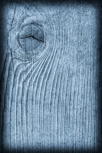 Viejo anudado envejecido agrietado madera podrida manchada pálido azul viñeta grunge textura —  Fotos de Stock