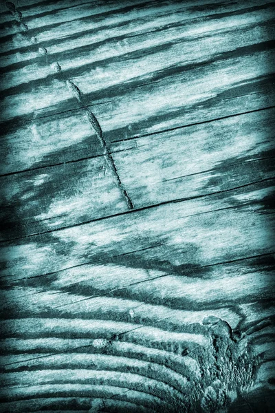 Old Knotted Weathered Cracked Rotten Wood Cyan Vignette Grunge Texture — Stock Photo, Image