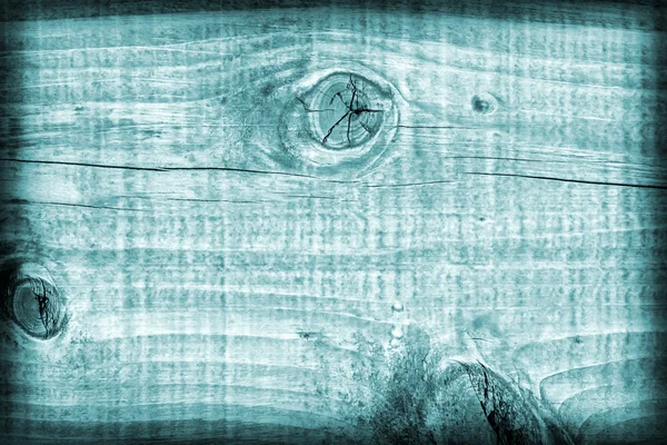 古い風化割れ腐った木材漂白し、シアンのビネット グランジ テクスチャをステンド グラス — ストック写真