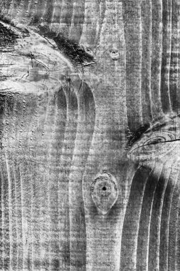 Eski düğümlü yıpranmış ahşap ağartılmış ve koyu gri doku lekeli