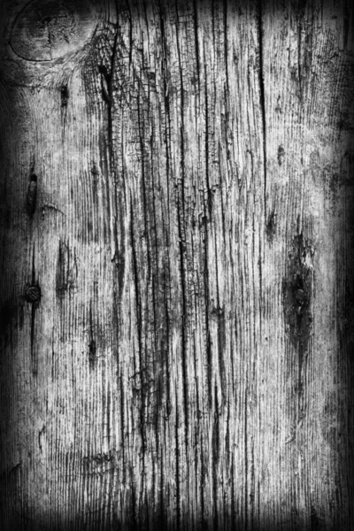 Gamla knutna vittrade trä blekt och färgas grå vinjetten Grunge konsistens — Stockfoto