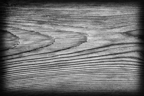 Old Knotted Weathered Wood Bleached and Stained Gray Vignette Grunge Texture — Stock Photo, Image