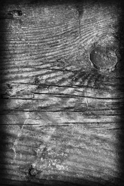 Gamla knutna vittrade trä blekt och färgas grå vinjetten Grunge konsistens — Stockfoto