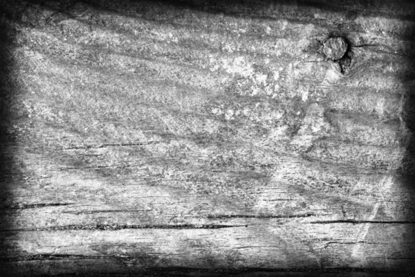Vecchio nodo legno intemperie sbiancato e macchiato grigio Vignette Grunge Texture — Foto Stock