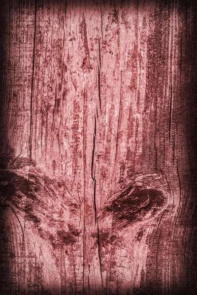 Old Weathered Cracked Rotten Wood Red  Vignette Grunge Texture — Stock Photo, Image